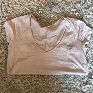 Pink V-neck crop top from Garage